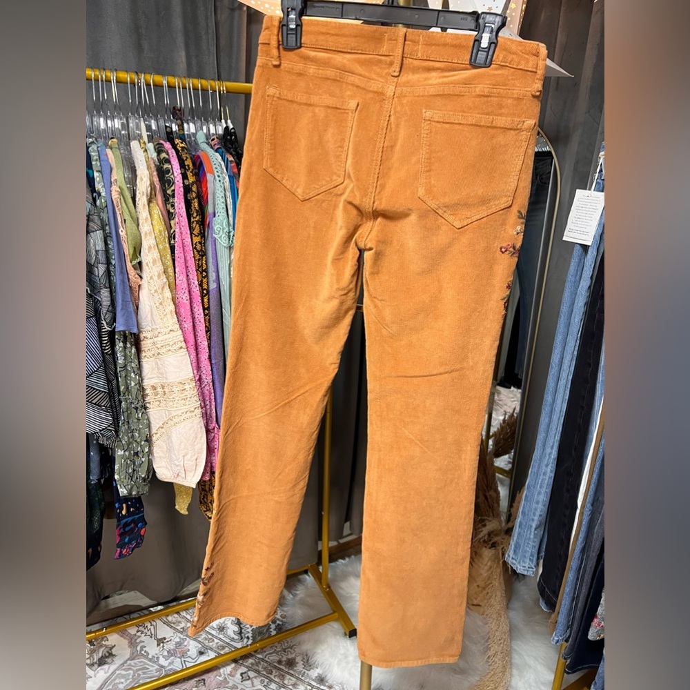 Driftwood Kelly Embroidered Bootcut Cord Pants in Falling Sunflower - Picture 8 of 10